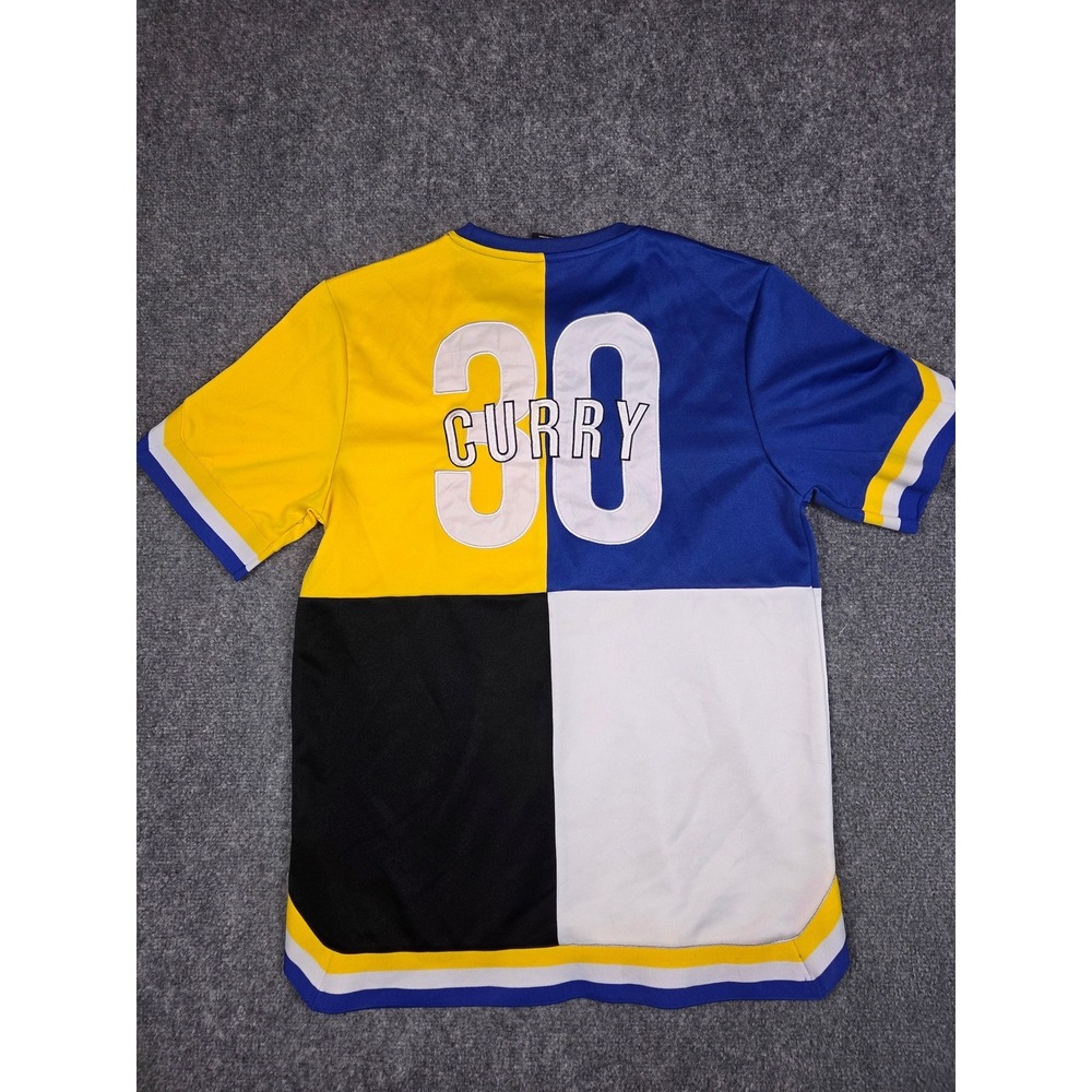 Golden State Warriors Shirt Mens Medium Blue Yellow Stephen Curry 30 UNK Jersey